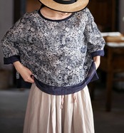 花更紗リネンブラウス