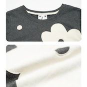 フラワーアップリケTシャツ i0036