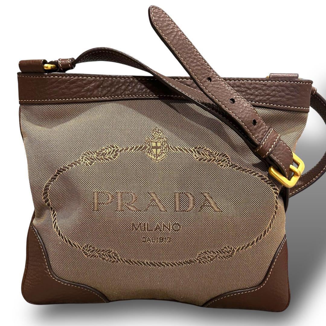 プラダ　ジャガード生地　ハンド　ショルダーバッグ プラダ PRADA ジャガードバック ハンドバック ショルダーバック 【公式