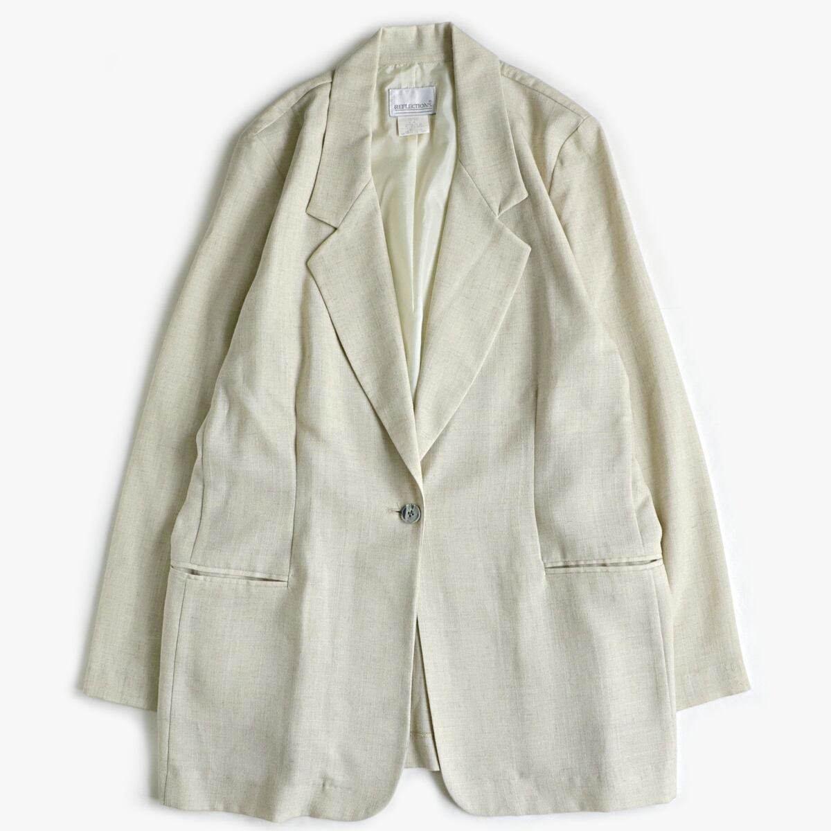 80-90s REFLECTIONS リネン混 テーラード ジャケット 古着 used