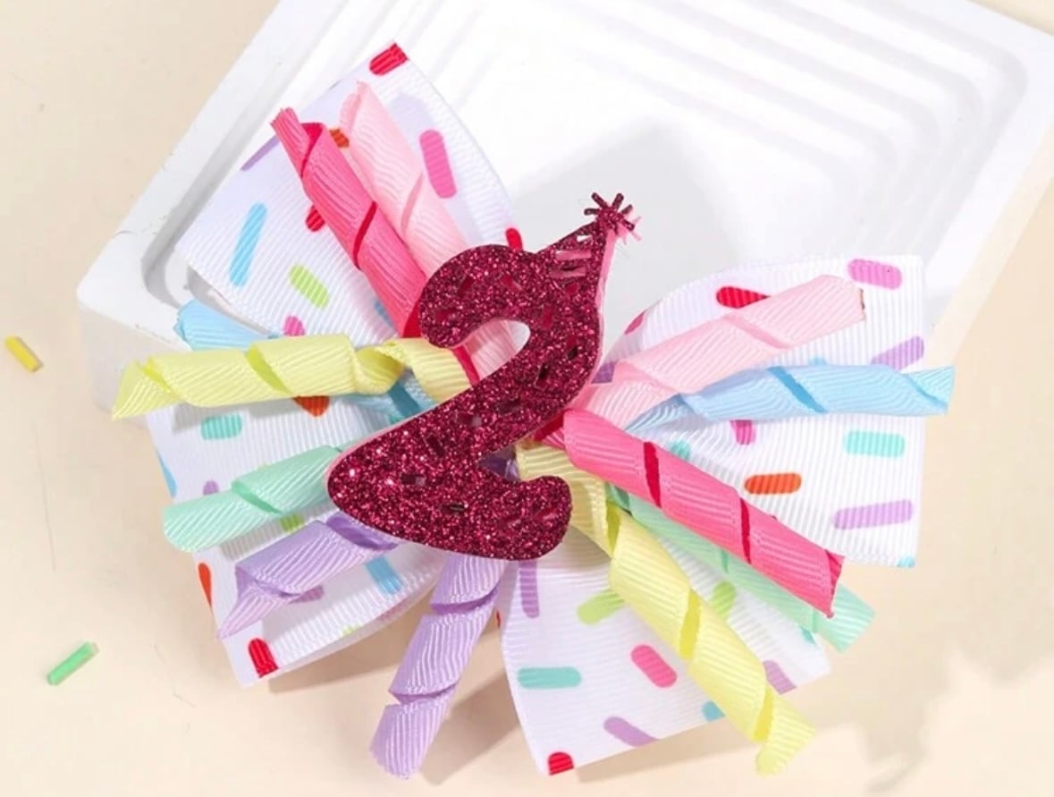 くるくるキラキラBirthday 年齢おリボンヘアバンド