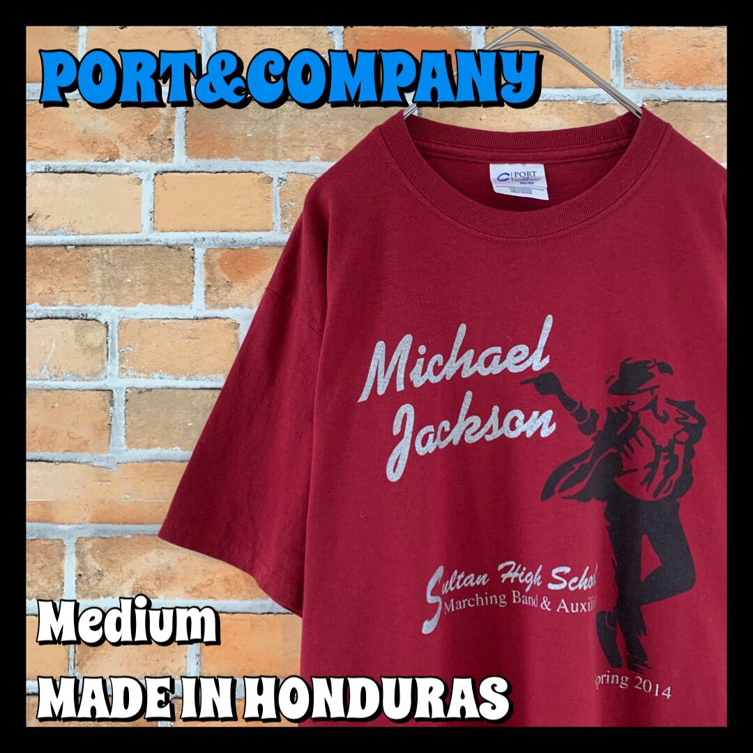 PORT&COMPANY】 マイケルジャクソン Tシャツ カレッジ アメリカ古着 mj