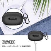 For Anker Soundcore P40i ケース シリコン製 保護ケース Kluso 軽量 耐衝撃 落下防止 Anker Soundcore P40I 用 保護カバー キズ防止 防水防塵 カラビナ付き 紛失防止 全面保護 装着充電可能 Anker Soundcore P40i対応 プロテクターケース（ブラック）