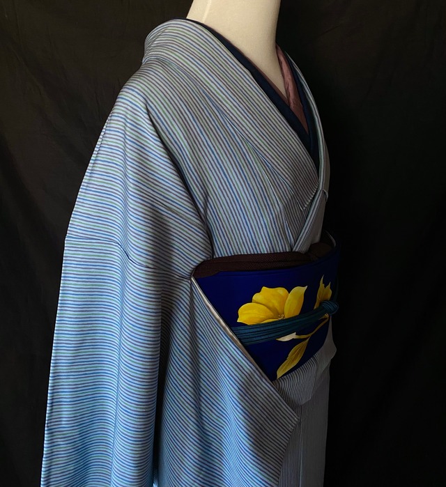 シルバーグレー黒に暈しの袋帯〉SALE 作家 粋 都会的 クール 三才鳥 
