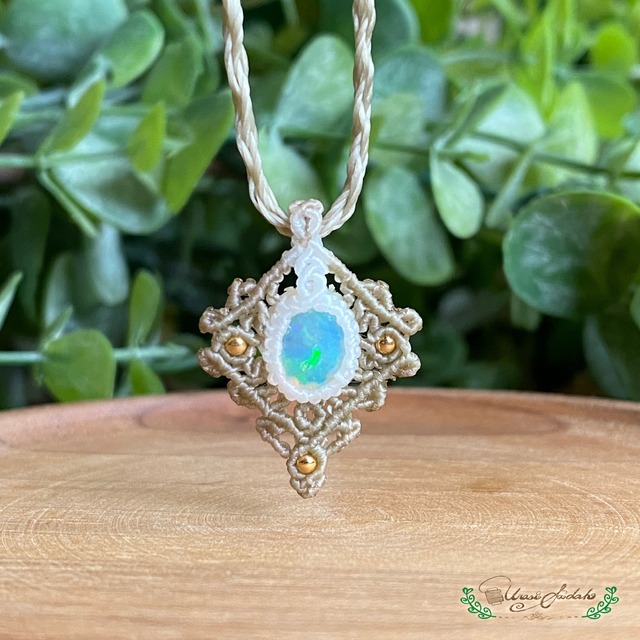 〈5〉オパール　マクラメネックレス(Necklace)