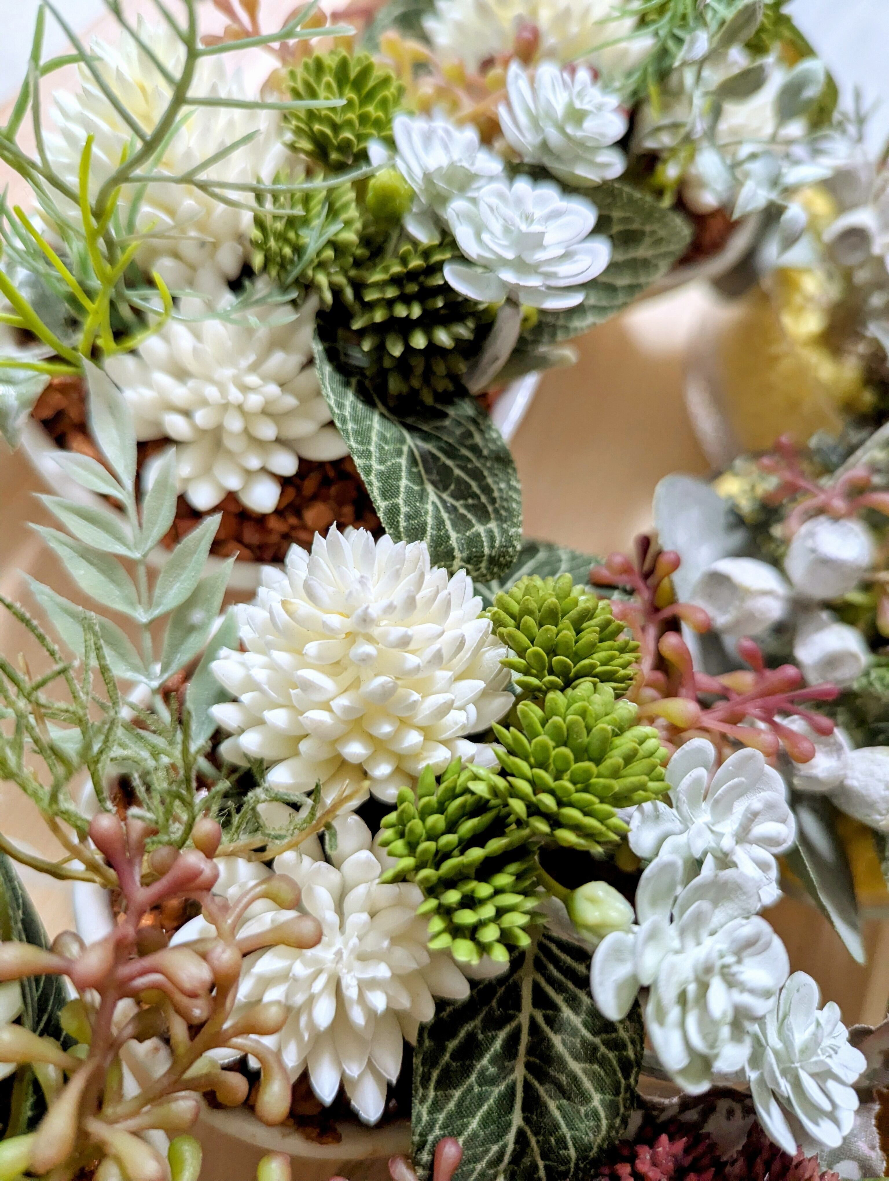 多肉植物＆グリーンアレンジメント ティアドロップボウル 寄せ植え風