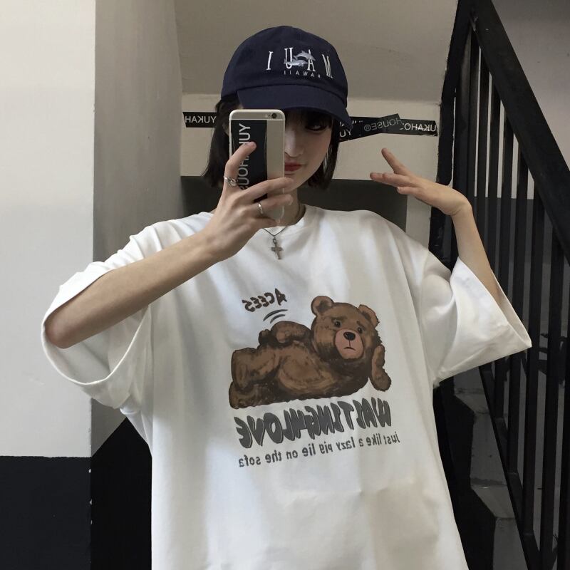 サマールーズカジュアルスタンダードプリントTシャツ レトロ 夏物 ケッペル47477062821