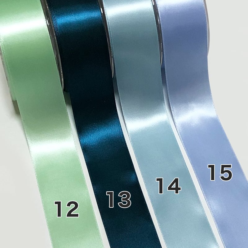 38mm幅 2m】全24色 無地 サテンリボン 片面 シングル サテンリボン