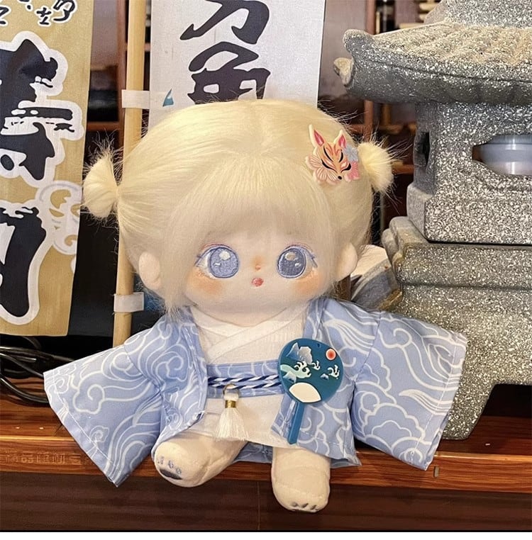 20cmぬいぐるみ用 和風 着物 トップス+羽織+帯 着せ替え服 人形衣装 3