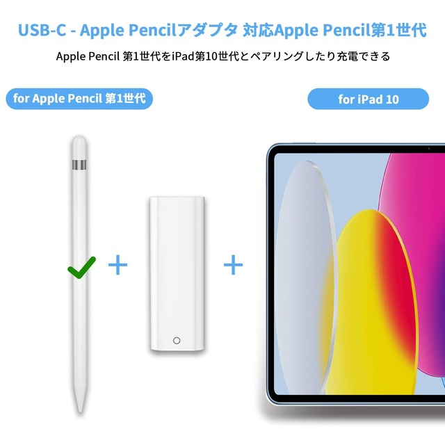 MACLE Apple USB-C - Apple Pencilアダプタ iPad第10世代対応 純正代用 Apple Pencil 第1世代 充電とBluetoothペアリング可能 アップルペンシル 充電アダプタ apple pencil 第1世代 変換アダプター ライトニング to Type-C 変換コネクタ 予備 白い 適格請求書発行可