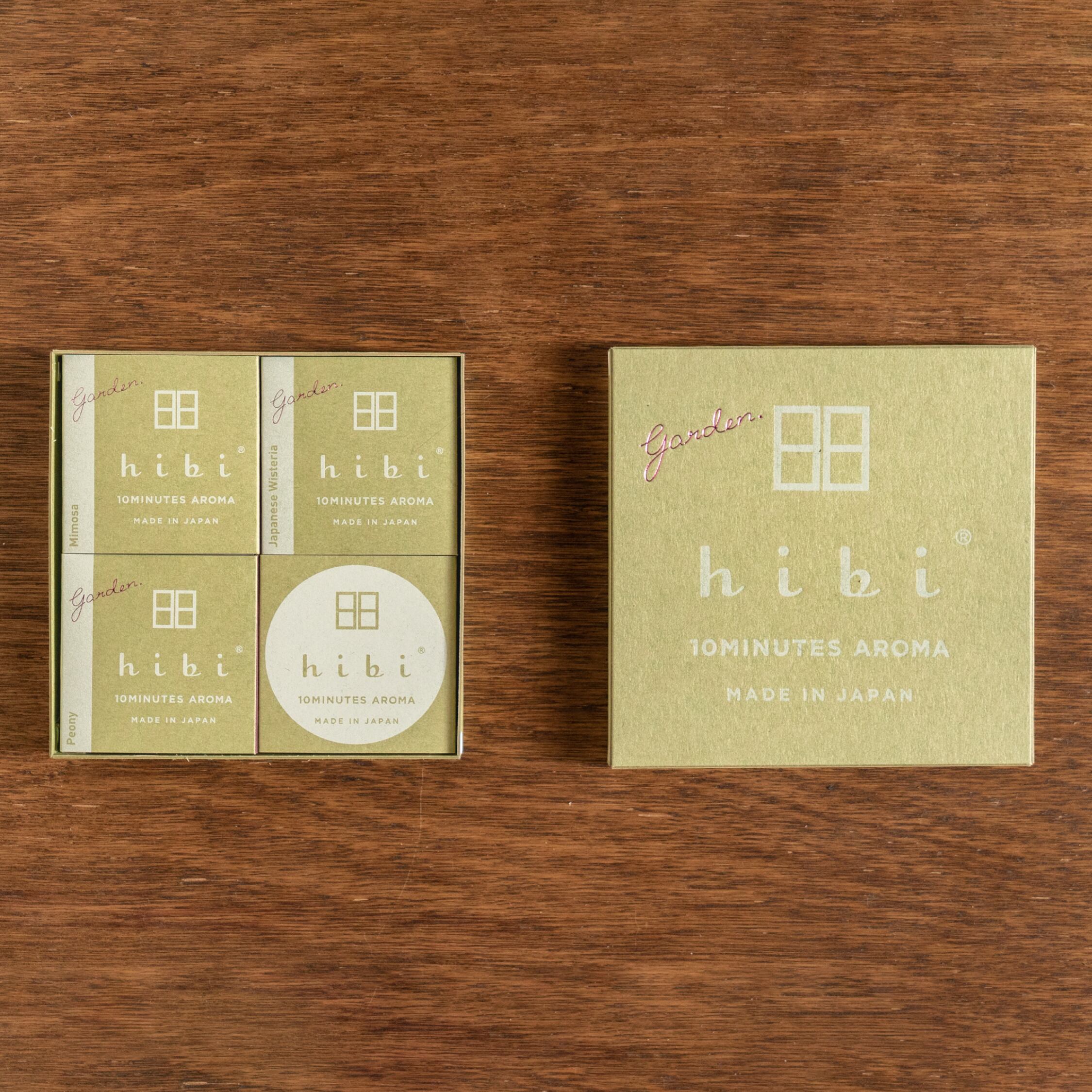 hibi garden. お香スティック 3種ギフトボックス 専用マット付