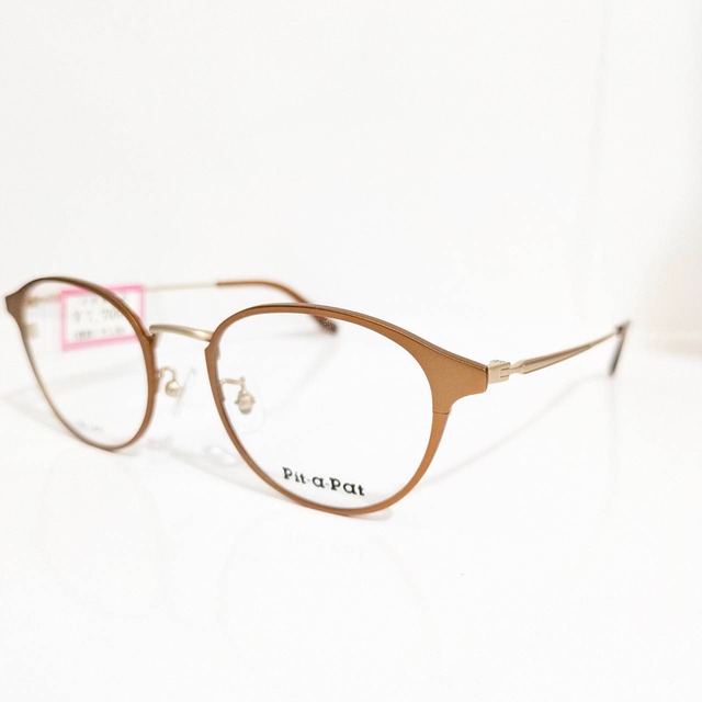 【Pit-a-Pat】ボストンコンビフレーム　ライトブラウン