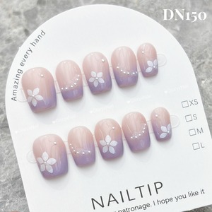 DN150 ネイルチップ　ハンドメイド 長さ選べる　写真はショートオーバル 　サイズXS/S/M/L　ツールキット付き　収納ケースあり　