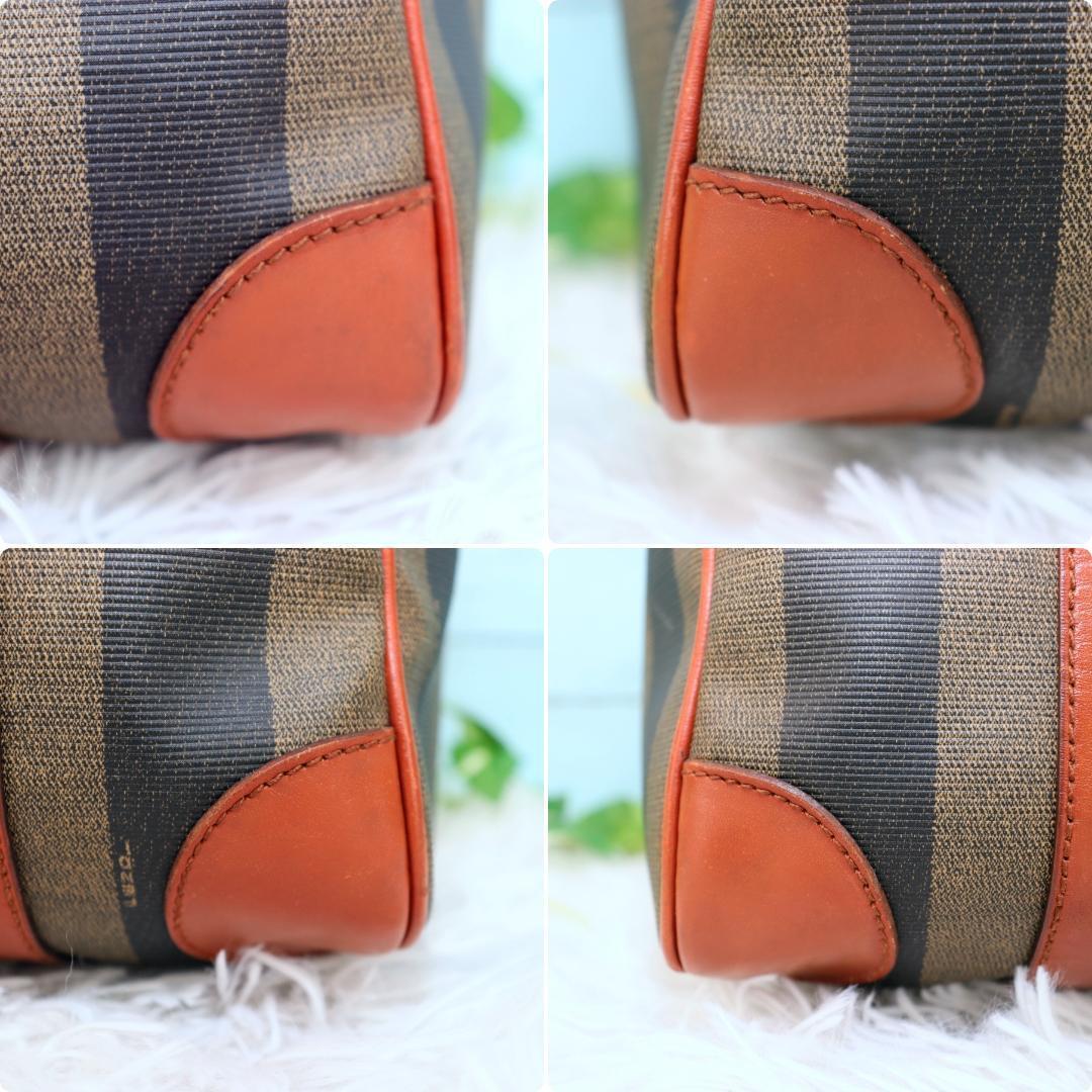 FENDI ストライプデザイン ボストンバッグ フェンディ ヴィンテージ ストライプ ボストンバッグ - ショップ