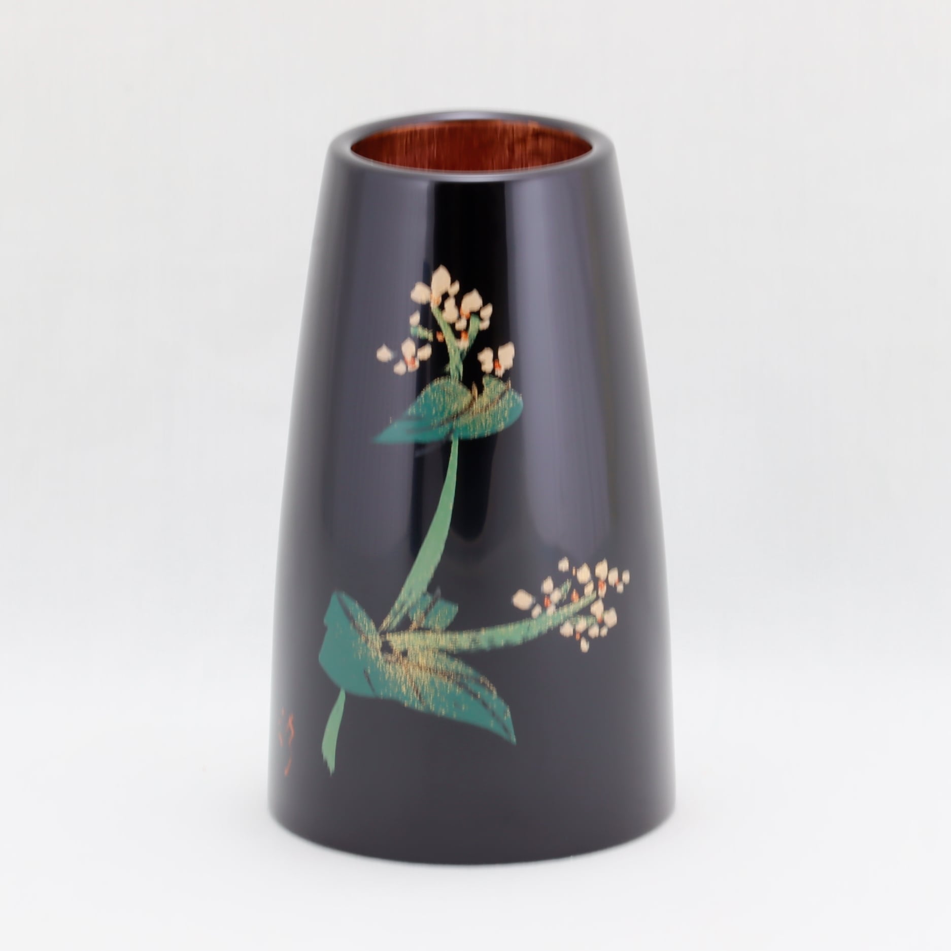917-1 輪島塗 花器／ペン立て形／黒塗／蕎麦蒔絵 | 輪島塗 加藤漆器店