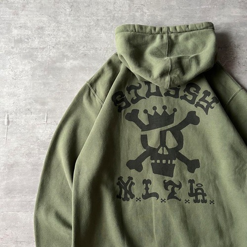 STUSSY / 00's usa製 skull zip hoodie size L