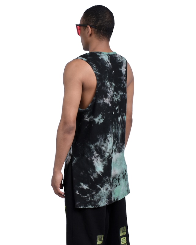 T.C.R TIE DYE LAYERED TANK TOP - GREEN