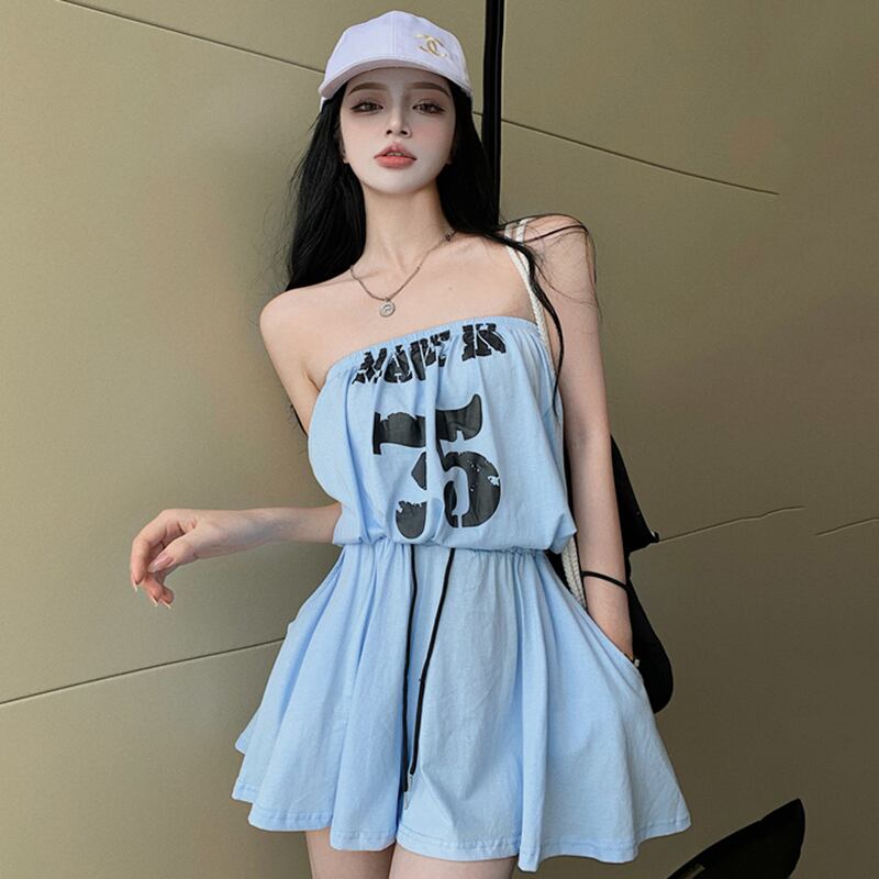 パンツ サマープリント柄トップス ワンピースショーツ ウェストワイドレッグ 夏物 ブルマー ワイドパンツ ドラファッションホール29176829912