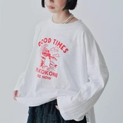 ”GOOD TIMES”IMAKOKONIオリジナル ルーズロングTシャツ i0423