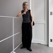 ヴィンテージライクリブtank/チャコール