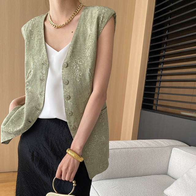 Vネックフレンチベスト　21828