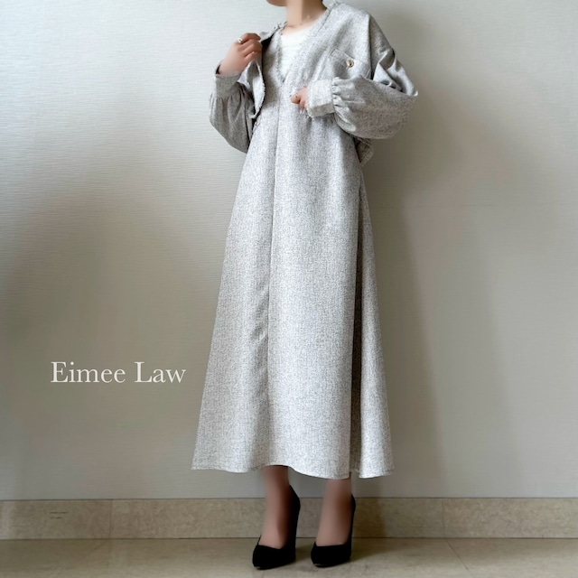【Eimee Law】ツイードＶネックワンピース(83387R)