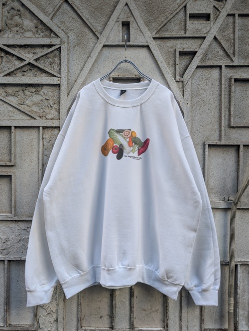 "深緑" original VEGETABLES SWEAT / WHITE