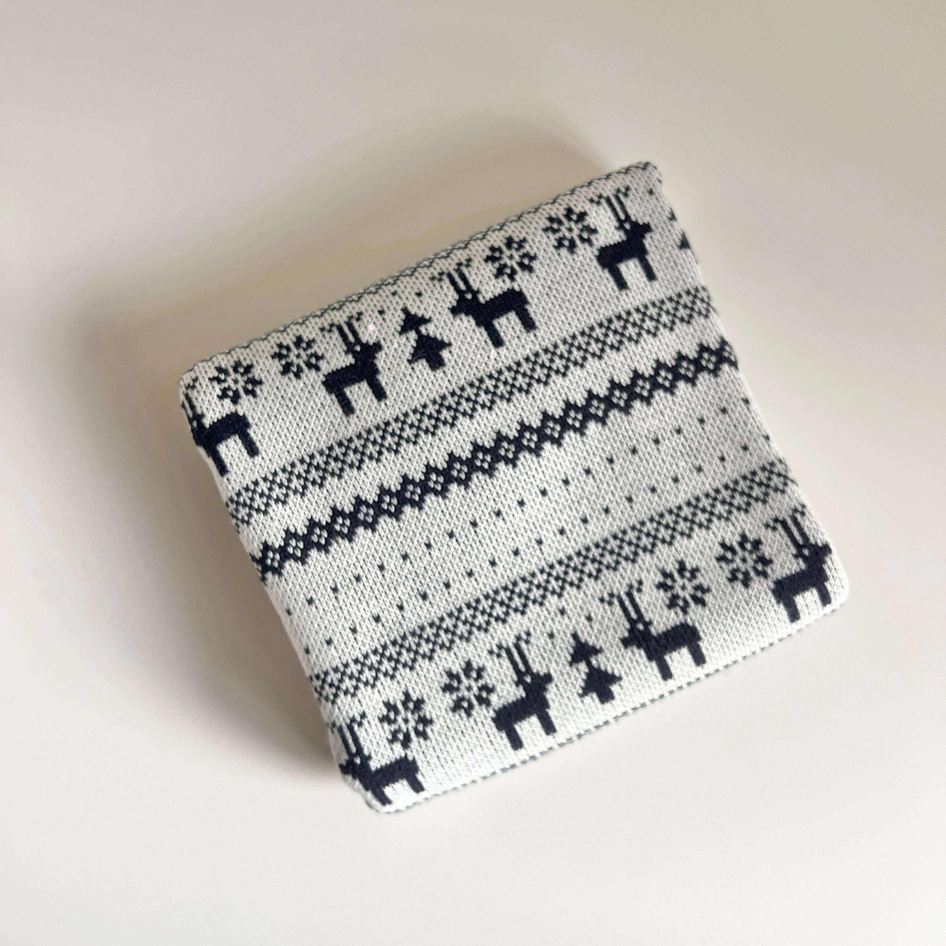 ジャガードニット生地（ノルディック柄・トナカイとツリー）韓国生地 4