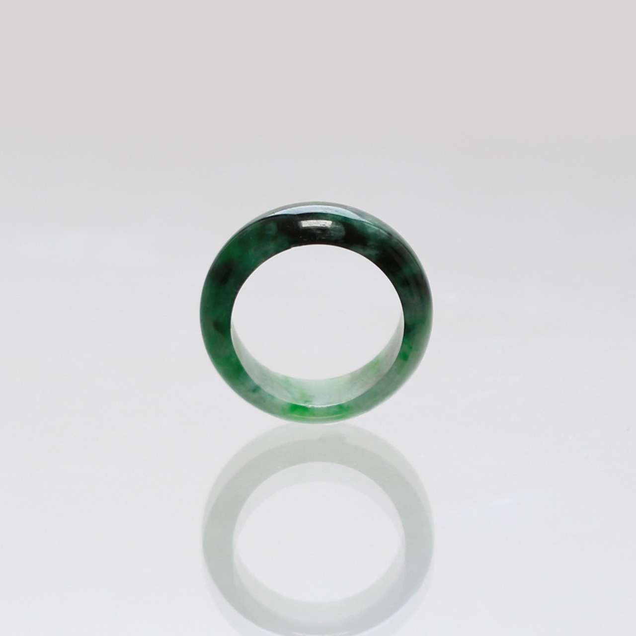 【10.5号】marble 翡翠くり抜き甲丸リング A貨翡翠 jd_rg2402