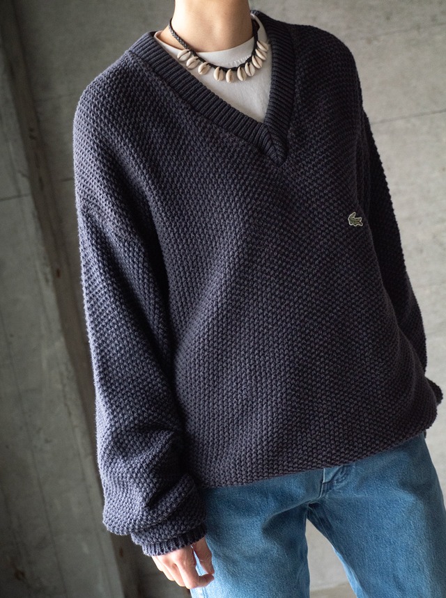 "IZOD LACOSTE" 1980s Cotton V-neck knit