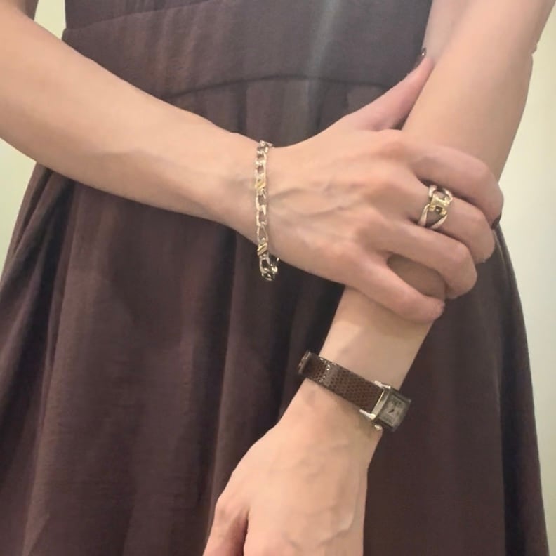艶感。18K 【TIFFANY&CO.】2592 コンビカラーブレスレット シルバー925