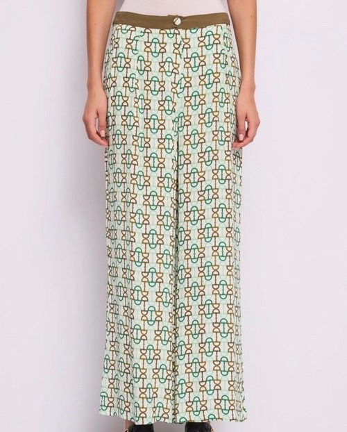 GAUDI グリーングラデーションチェーン柄レーヨンパンツ　 ITALY:611BD25033 ¥25,000➕tax