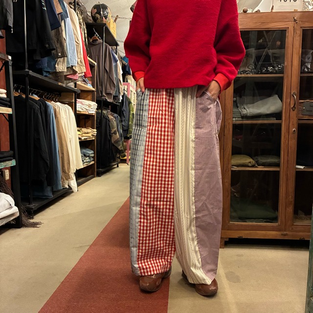 ichi(イチ)　アラン編ニットパンツ　ネイビー