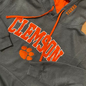 【COLOSSEUM】カレッジ スウェット パーカー クレムソン大学 Clemson Tigers football フットボール 刺繍ロゴ ビッグロゴ M US古着