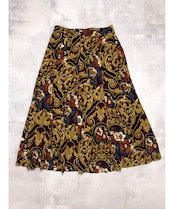 scarf pattern flare skirt-4290-8