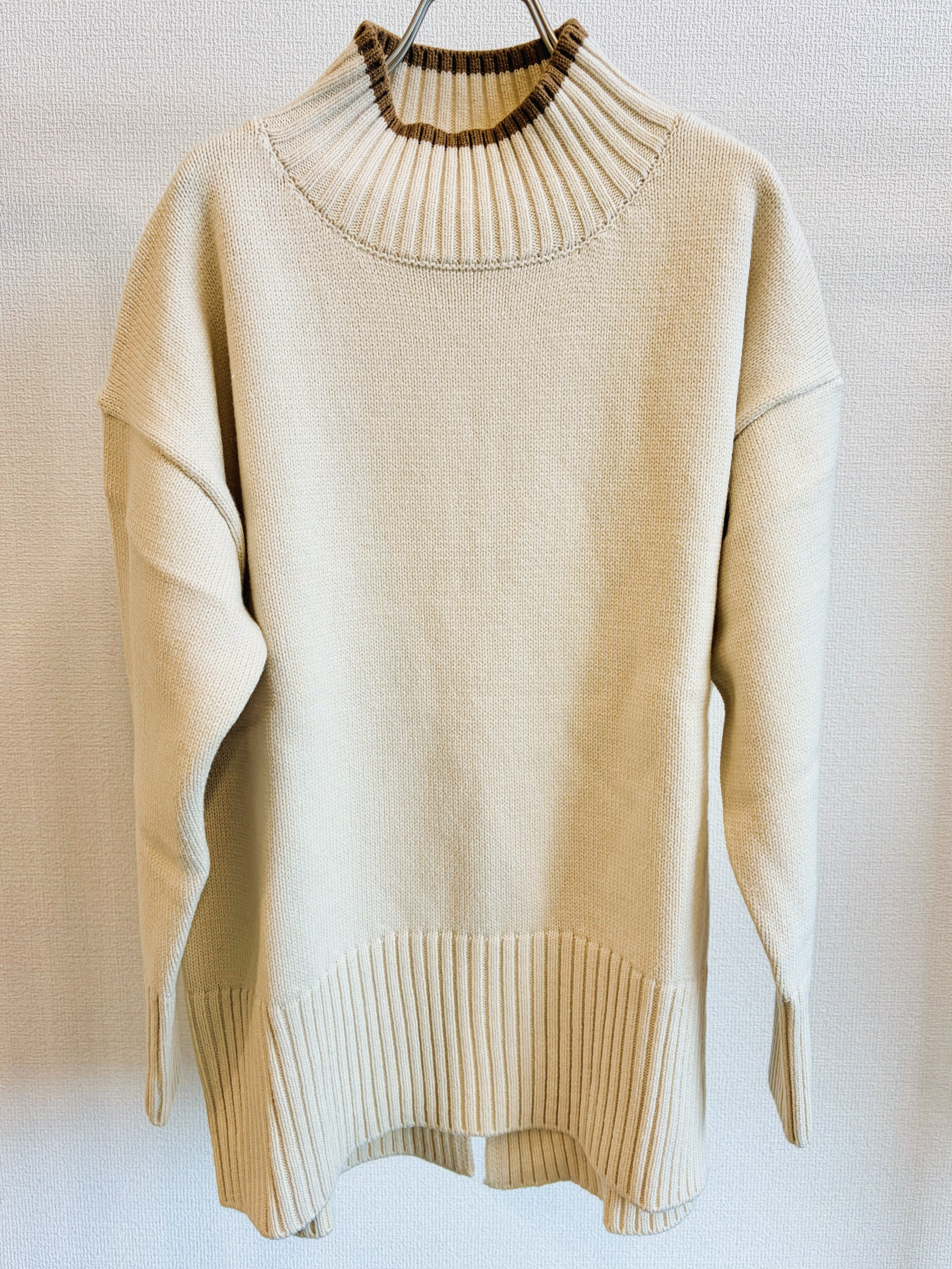 N°9286!】バックスリットトリミングハイネックニット（9212-57017