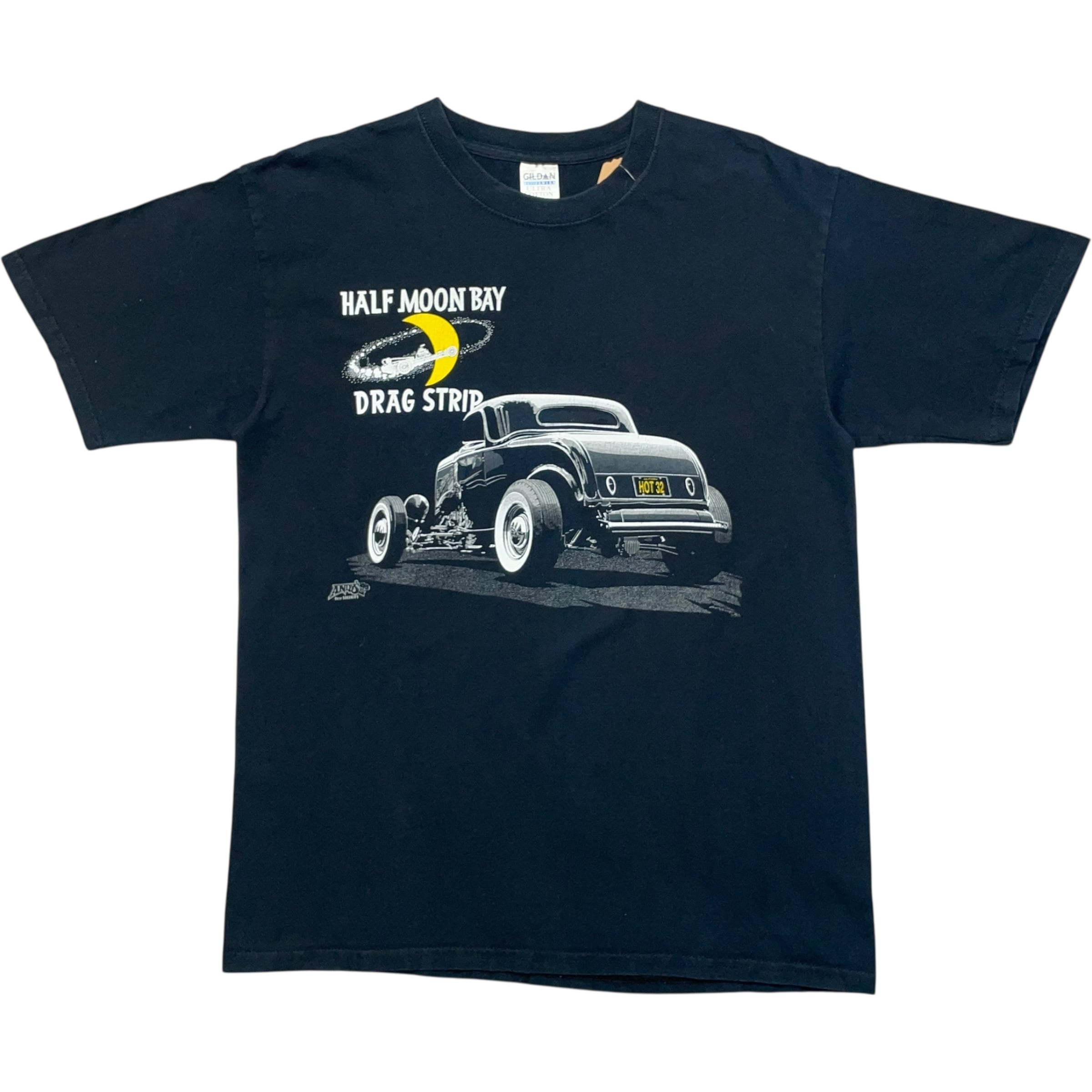 《L》 GILDAN ギルダン Tシャツ ブラック フロントプリント カーデザイン no.8761