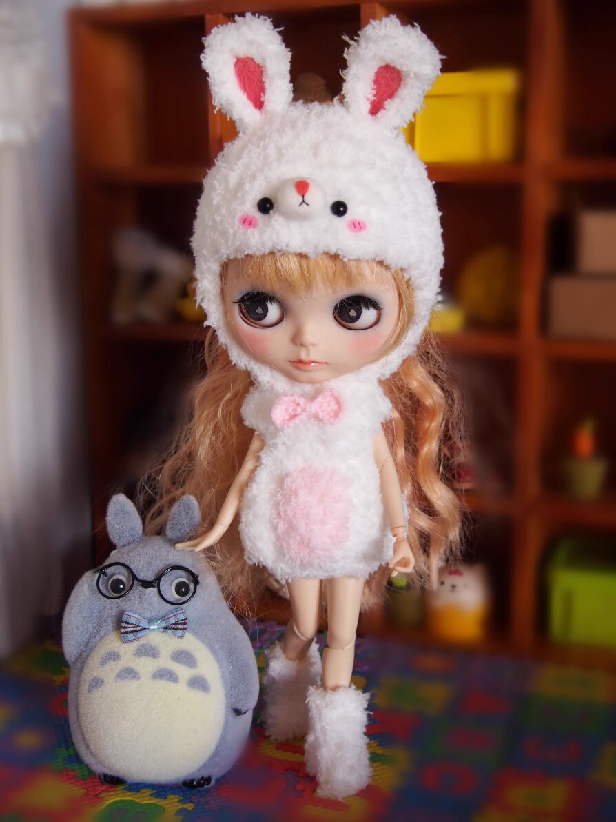 22センチドール ブライスにピッタリ ウサギ 着ぐるみセット