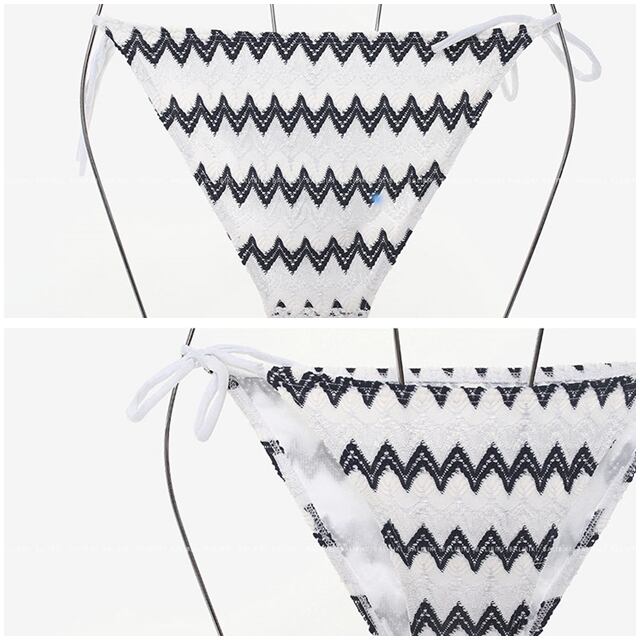 予約販売】水着 レディース ビキニ セパレート ボーダー柄 モノトーン