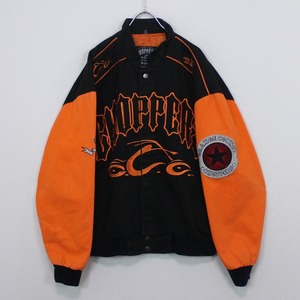 【Caka act2】"Orange County Choppers" Embroidery × Wappen Vintage Loose Racing Jacket