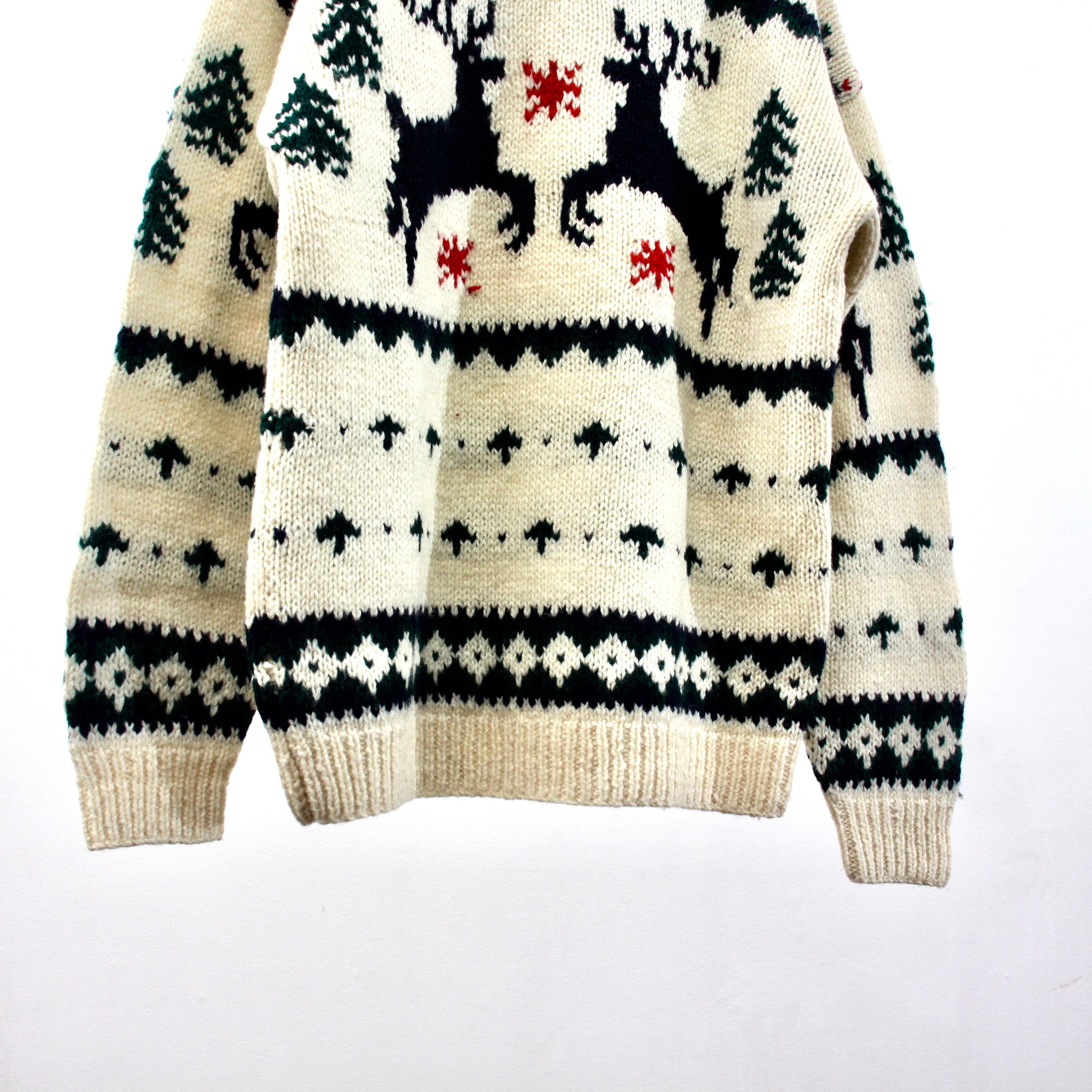 1280. 1980's Nordic pattern wool knit sweater ホワイト ノルディック柄 ウールニットセーター eddie  bauer エディーバウアー 80s 80年代 vintage 古着