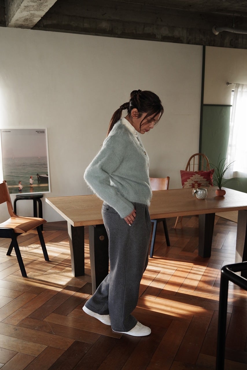 Wool Beaver Wide Easy Pants