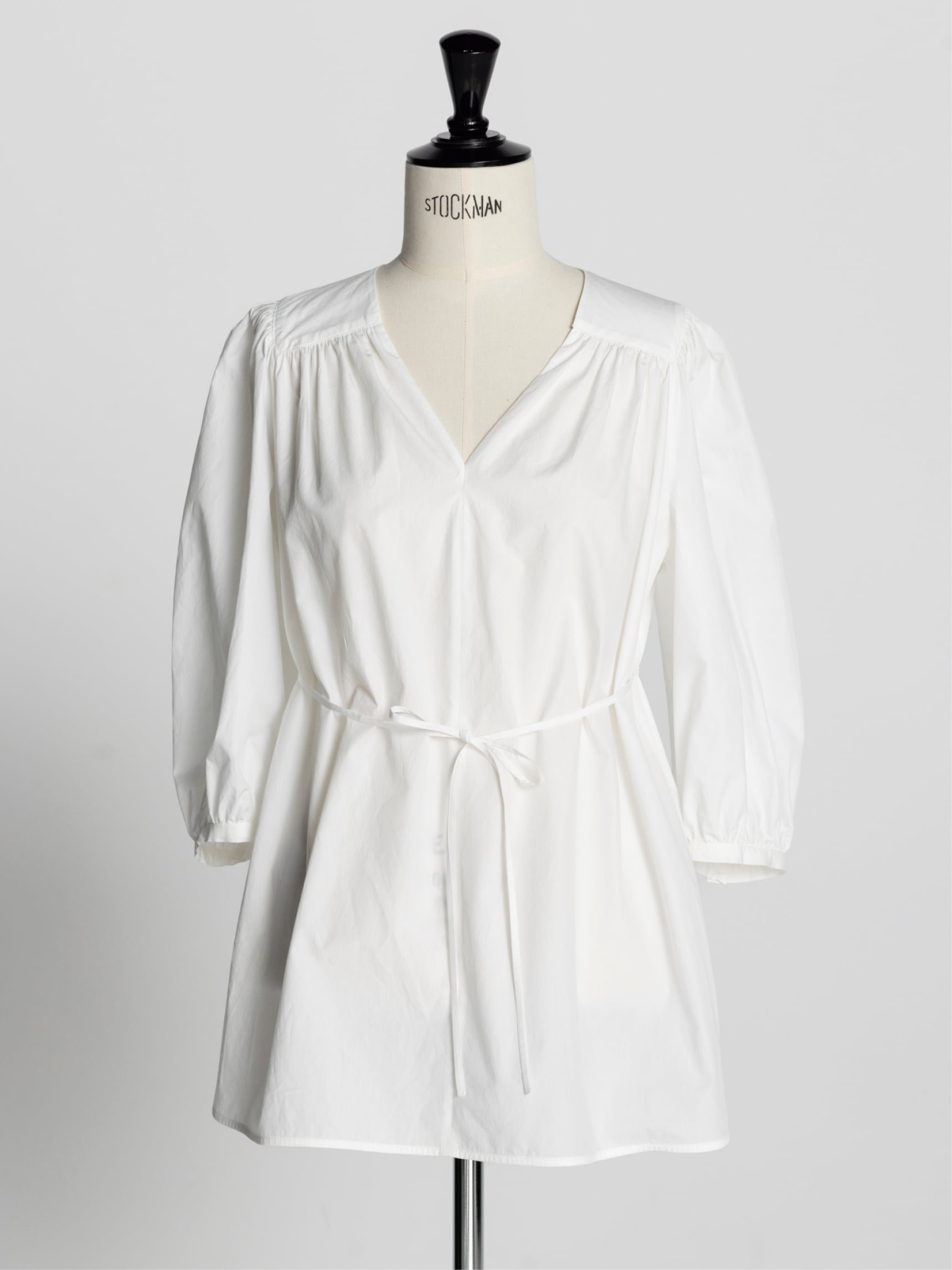 gathered white blouse 22SS16