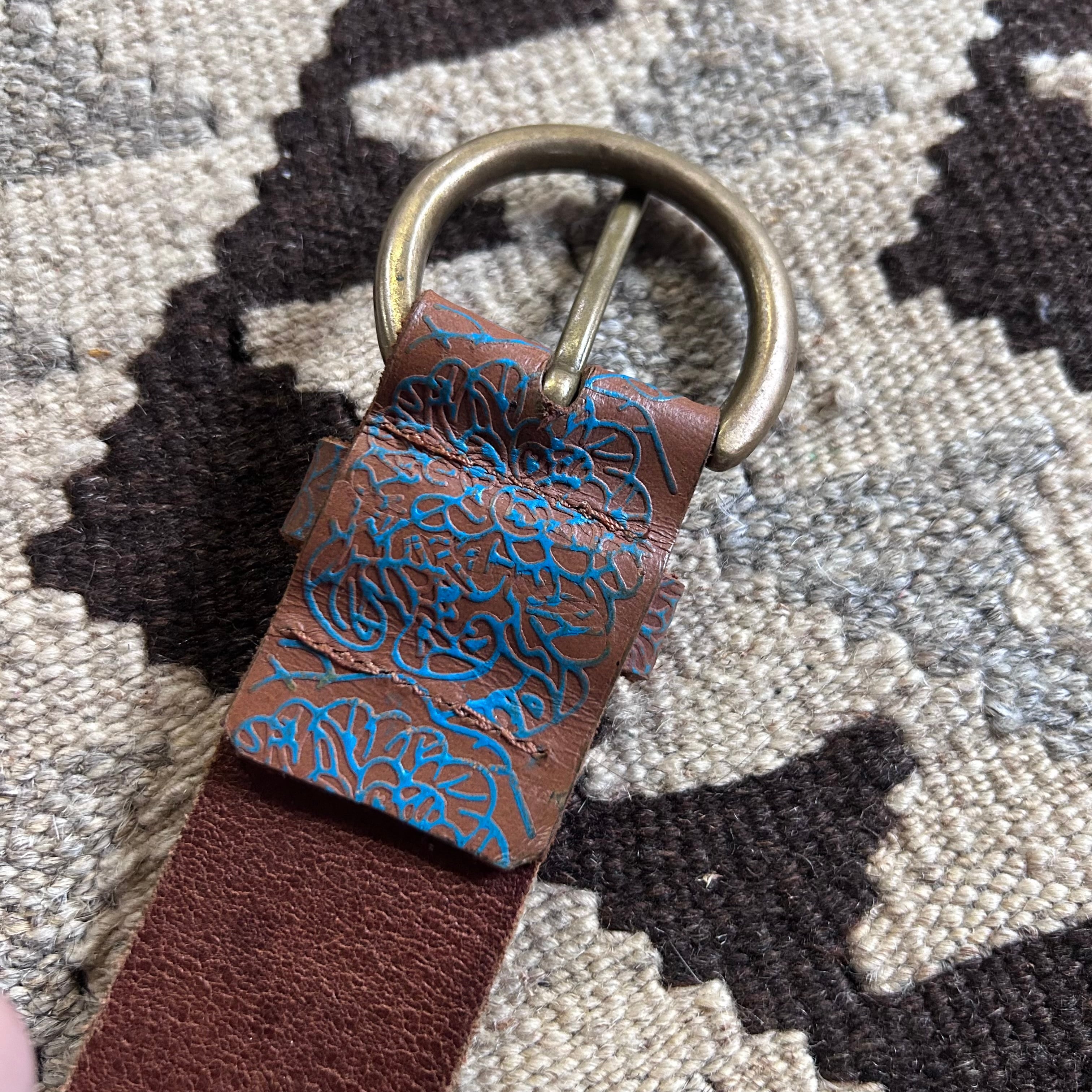 Men's Leather Belt メンズ レザーベルト ヒッピー paint ペイント 505137 kapre