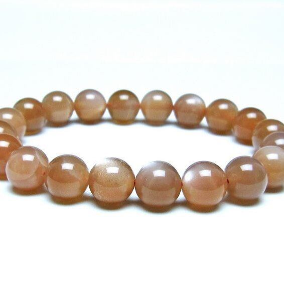 オレンジムーンストーン ブレスレット 10mm 一点物 メール便可 [M便 1/10] 111-48592