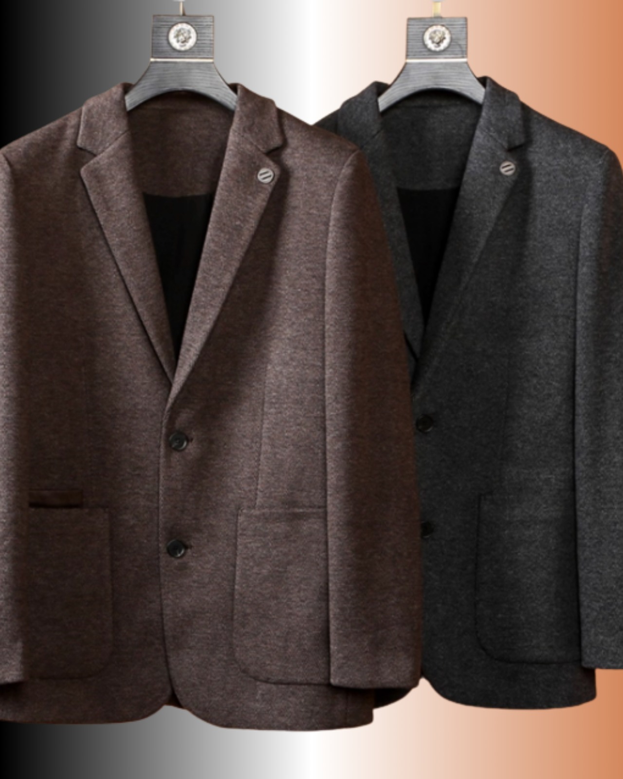 【洒脱端正】ウール混ヘリンボーン テーラードジャケット