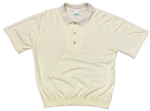 90sEuro Cotton Embroidery Polo Shirt/L