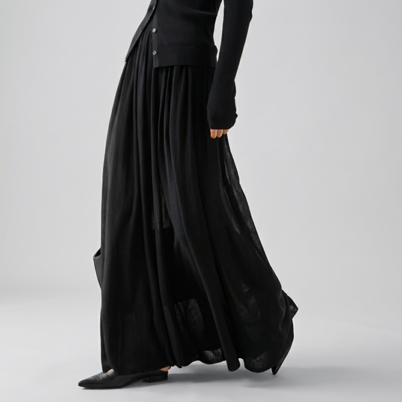 ギャザー フレアスカート   2colors  26042・画像3