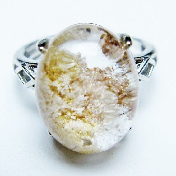 ガーデンクォーツ 指輪 ガーデン水晶 リング フリーサイズ 14号 一点物 メール便可 [M便 1/20] 115-6915