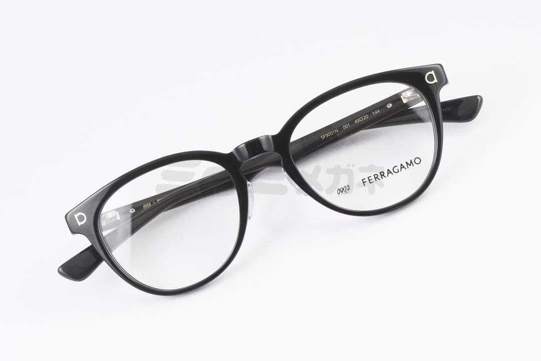 ■新同■　フェラガモ 眼鏡 メガネ 999.9 フォーナインズ コラボ 度入り 黒ぶち ブラック 【287510】6 Salvatore Ferragamo - □新同□ フェラガモ 眼鏡 メガネ 999.9